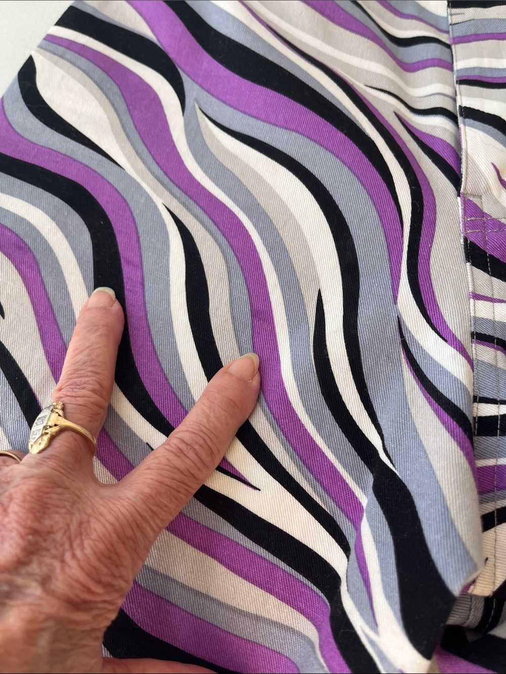 Motel Rocks Purple Wave Drawstring Boot-Cut Pants - Picture 5 of 9